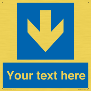 Custom Mandatory directional sign, blue arrow down